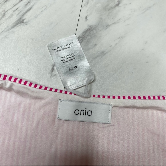 New! Onia Pink and White Stripe Swim Bikini Bottom M - Picture 6 of 10